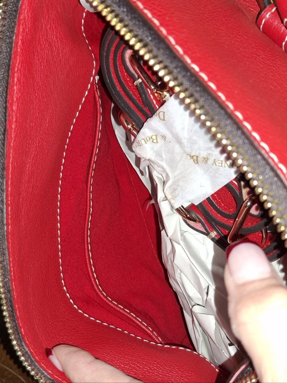 Dooney And Bourke Red Sorrento Satchel - Picture 4 of 5